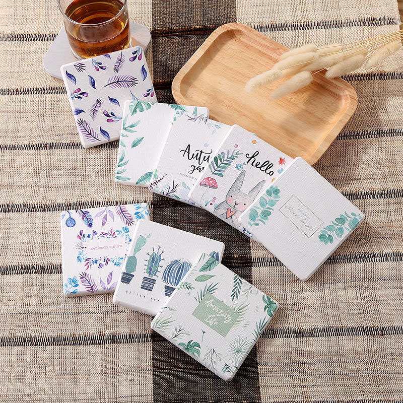 CM0005 Posavasos Antideslizante de Tierra de Diatomeas con Impresión Divertida Posavasos de Taza Linda de Diatomeas