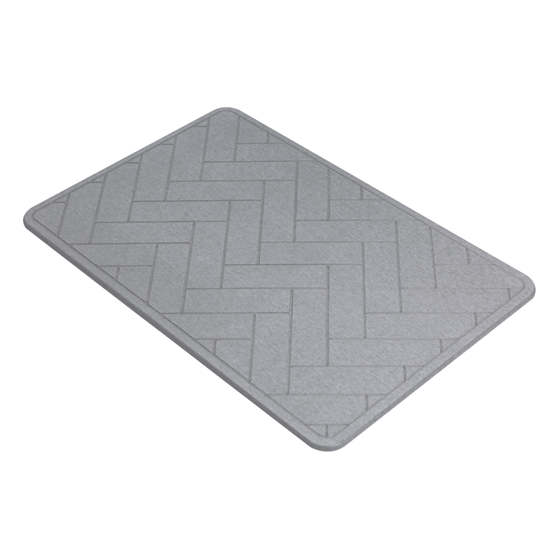 JD0003 Alfombrilla de Baño de Absorbente Secado Rápido de Diatomita Antideslizante con Diseño Tallado